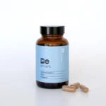 Premium glass bottle of Be Brilliant Mushroom Supplement Capsules by Be Mushrooms.