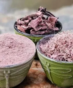 Premium Mimosa Hostilis Root Bark Powder made from finely ground inner root bark, suitable for botanical research, natural dyeing, leather tanning, and craft applications.